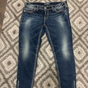 Aiko silver skinny jeans